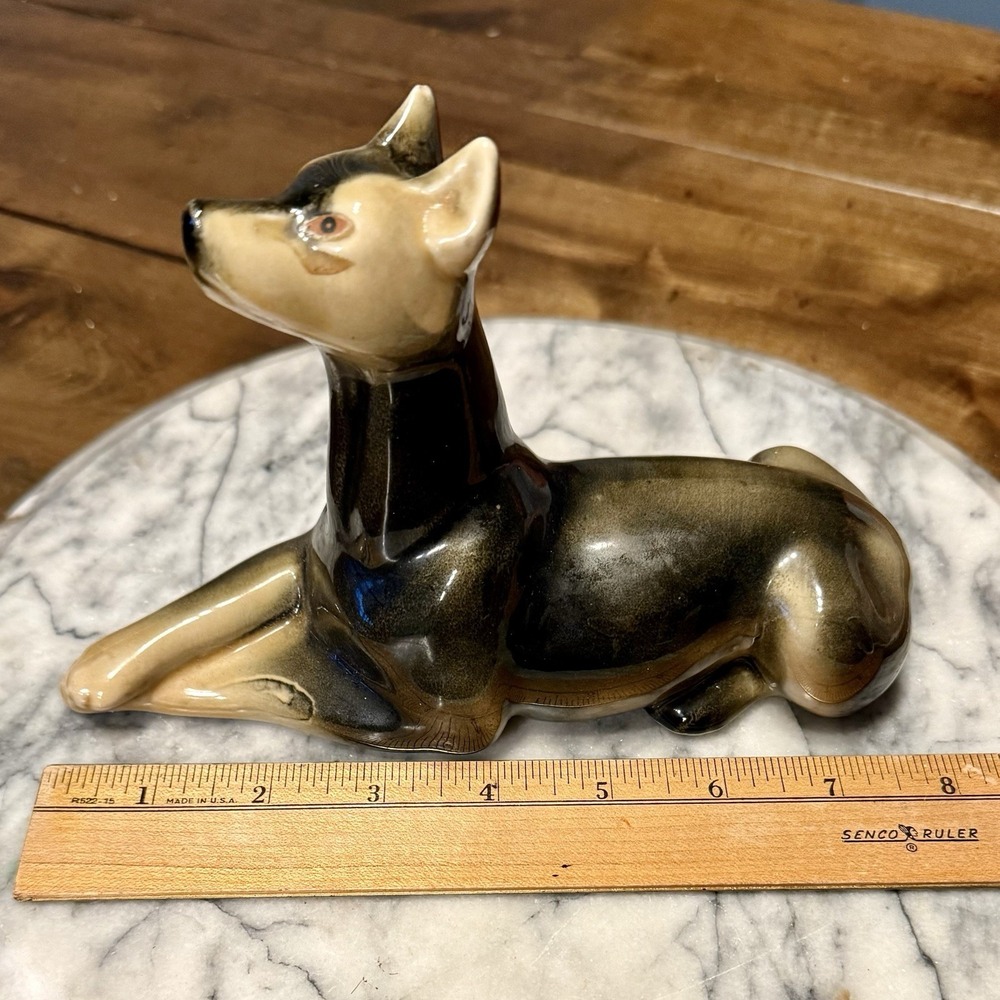 VTG 60s MCM Doberman Pinscher Dog Ceramic Figure Figurine Hand-Painted Brazil - Picture 6 of 8